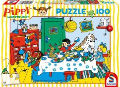 Schmidt 56447 - Pippi Langstrumpf, Kaffeekränzchen mit Pippi, Kinderpuzzle, 100 Teile