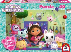 Schmidt 56472 - Gabby's Dollhouse, Miau-ziger Partyspaß, Kinderpuzzle mit Glitzereffekt, 40 Teile von Schmidt Spiele