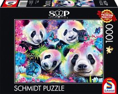 Schmidt 58516 - Sheena Pike, Neon Blumen-Pandas, Puzzle, 1000 Teile von Schmidt Spiele