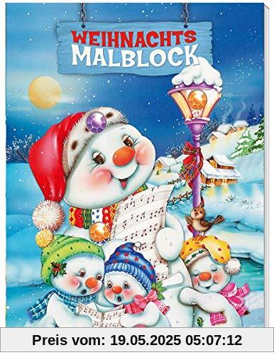 Schneemann-Malblock mit 3 Glitzersteinen und Farbvorlage Weihnachtsmalblock: Glitzer auf dem Cover Schneemann-Malblock mit 3 Glitzersteinen und Farbvorlage Weihnachtsmalblock: Glitzer auf dem Cover
