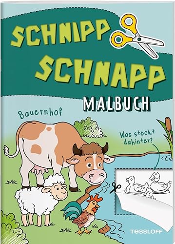 Schnipp Schnapp Malbuch. Bauernhof. Was steckt dahinter? | Ausmalen und Schneiden für Kinder ab 5 Jahren: Malen, schneiden und entdecken! (Malbücher und -blöcke) von Tessloff Verlag Ragnar Tessloff GmbH & Co. KG