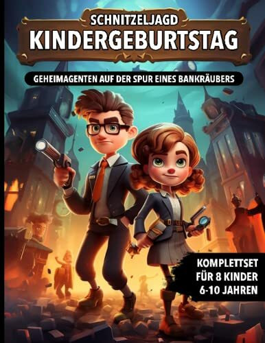 Schnitzeljagd Kindergeburtstag Geheimagenten auf der Spur eines Bankräubers: Agenten Schatzsuc...
