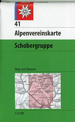 Schobergruppe: Topographische Karte 1:25.000 mit Wegmarkierungen und Skirouten (Alpenvereinskarten, Band 41) von Deutscher Alpenverein