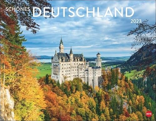 Schönes Deutschland Posterkalender 2023. Reise-Kalender mit 12 atemberaubenden Fotografien von der Nordsee bis zum Bodensee. Landschaften-Wandkalender 2023. 44x34 cm. Querformat. von Heye