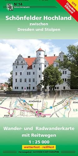 Schönfelder Hochland zwischen Dresden und Stolpen: Wander- und Radwanderkarte 1 : 25 000 GPS-fähig, wetterfest, reißfest