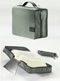 SKIN Tasche BASIC Gr. L (Sartorius) silber-grau / mit Tragegurt & Buchstütze von Barth & Bauer
