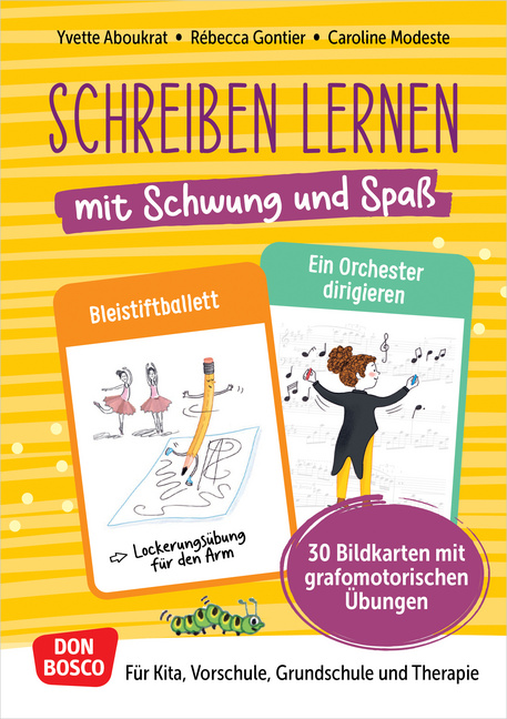 Schreiben lernen mit Schwung und Spaß. 30 Bildkarten mit grafomotorischen Übungen von Don Bosco Medien