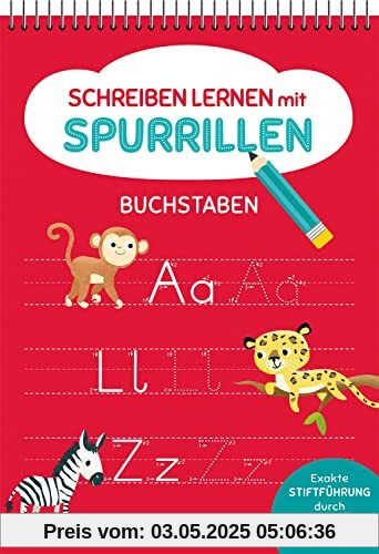 Schreiben lernen mit Spurrillen - Buchstaben: Schreibblock mit vorgeprägten Linien für Vorschulkinder ab 5 Jahren (Einfach schreiben lernen mit Spurrillen)