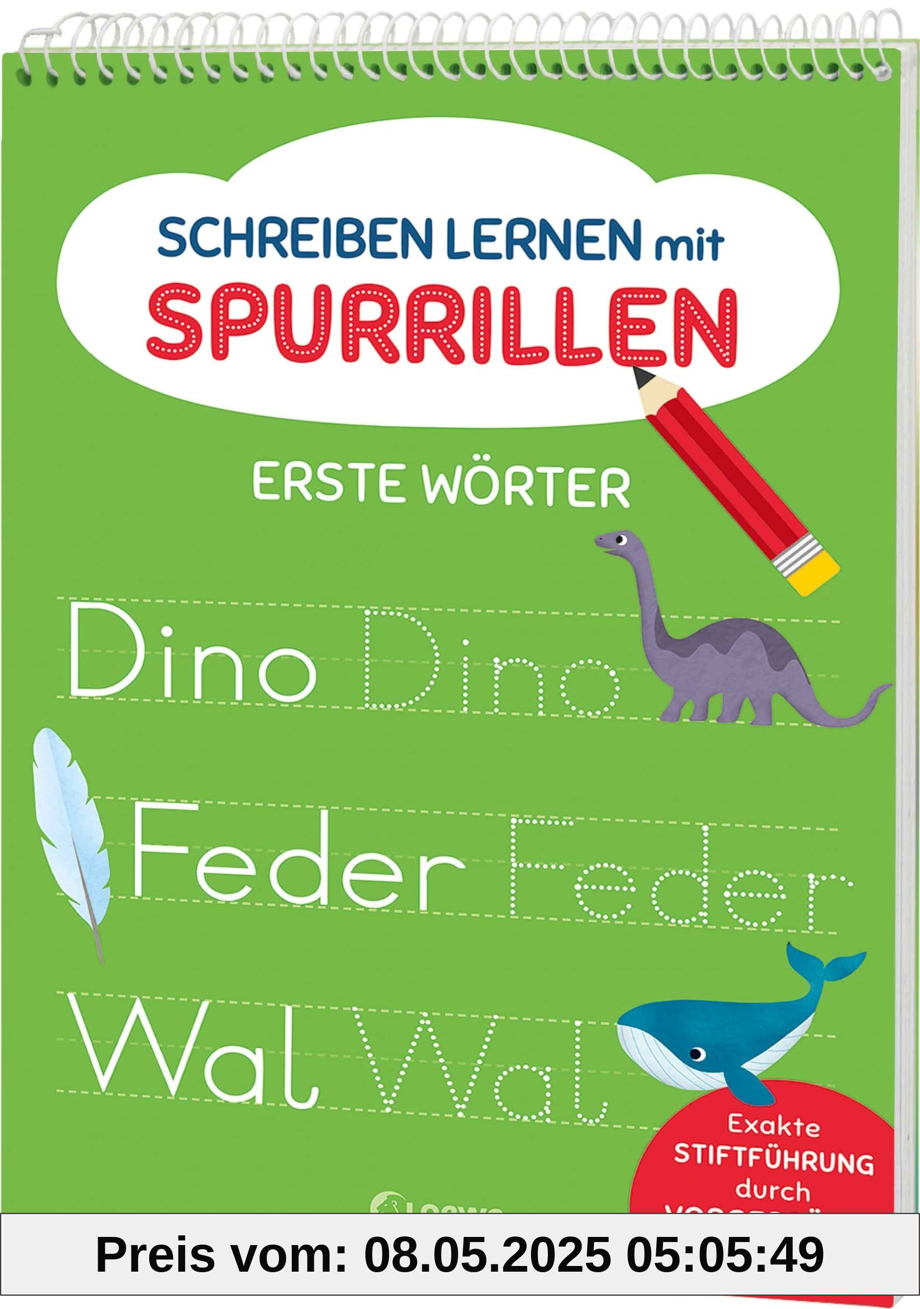 Schreiben lernen mit Spurrillen - Erste Wörter: Schreibblock mit vorgeprägten Linien für die erste Klasse ab 6 Jahren