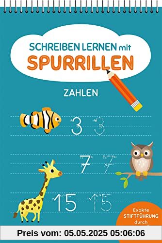 Schreiben lernen mit Spurrillen - Zahlen: Schreibblock mit vorgeprägten Linien für Vorschulkinder ab 5 Jahren (Einfach schreiben lernen mit Spurrillen)