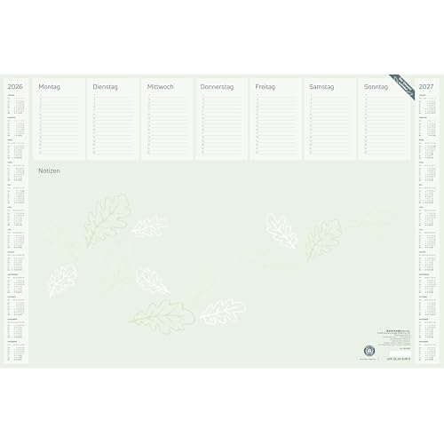Schreibunterlage Recycling 2026 - 59,5x40 cm - 1 Woche auf 1 Blatt - inkl. Dreijahresübersicht - 35 Blatt, mit stablier Kartonunterlage - 106-0700 Schreibunterlage Recycling 2026 - 59,5x40 cm - 1 Woche auf 1 Blatt - inkl. Dreijahresübersicht - 35 Blatt, mit stablier Kartonunterlage - 106-0700 von ZETTLER Kalender