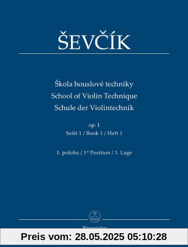 Schule der Violintechnik (skola houslové techniky) op. 1, Heft 1: 1. Lage