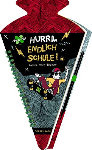 Schultüten-Kratzelbuch: Hurra, endlich Schule! - Kratzeln, Malen, Eintragen (skate-aid)