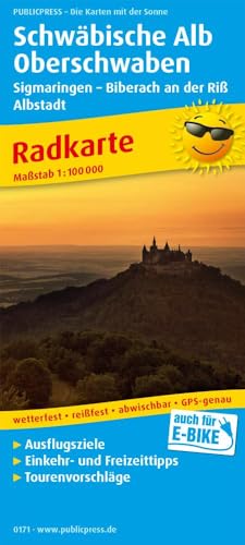 Schwäbische Alb und Oberschwaben, Sigmaringen - Biberach an der Riß, Albstadt: Radkarte mit Ausflugszielen, Einkehr- & Freizeittipps, wetterfest, ... GPS-genau. 1:100000 (Radkarte: RK) von Publicpress