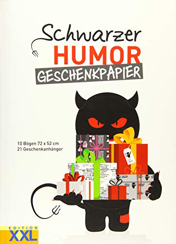 Schwarzer Humor - Geschenkpapier: 10 Bögen 72 x 52 cm, 21 Geschenkanhänger im Set: Geschenke originell verpacken