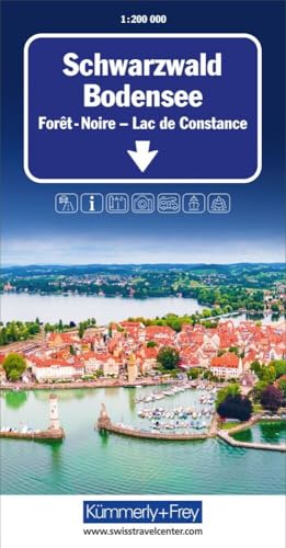 Schwarzwald - Bodensee Strassenkarte 1:200 000: mit Sehenswürdigkeiten (Kümmerly+Frey Strassenkarten) von Kümmerly+Frey