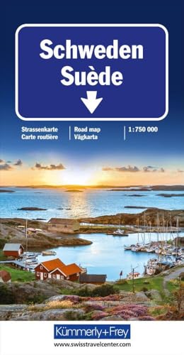 Kümmerly+Frey Strassenkarte Schweden 1:750.000: Inkl. Transitplan, Ortsverzeichnis und Reiseinformationen von Hallwag Kümmerly+Frey