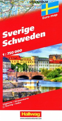 Schweden Strassenkarte 1:750'000 von Hallwag Kümmerly & Frey