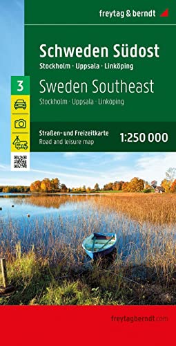 Schweden Südost, Straßen- und Freizeitkarte 1:250.000, freytag & berndt: Stockholm - Uppsala - Linköping, Camping- und Stellplätze, Blatt 3 (freytag & berndt Auto + Freizeitkarten) von FREYTAG-BERNDT UND ARTARIA