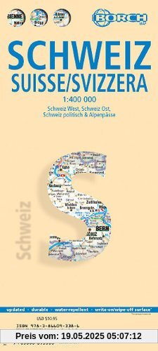 Schweiz 1 : 400 000: Schweiz-West, Schweiz-Ost, Schweiz politisch & Alpenpässe, Europa Zeitzonen Schweiz 1 : 400 000: Schweiz-West, Schweiz-Ost, Schweiz politisch & Alpenpässe, Europa Zeitzonen