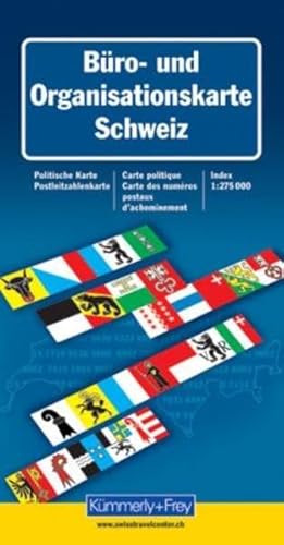 Schweiz Büro- und Organisationskarte. Vorderseite: Politische Karte /Rückseite: Postleitzahlenkarte. Massstab 1:275000 Schweiz Büro- und Organisationskarte. Vorderseite: Politische Karte /Rückseite: Postleitzahlenkarte. Massstab 1:275000 von Kümmerly+Frey