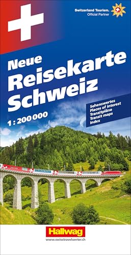 Hallwag Strassenkarte Neue Reisekarte Schweiz 1:200.000: Mit besonders praktischem Falzsystem. Ost- und Westteil der Schweiz separat aufschlagbar. Reiseinfo