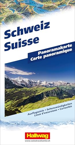 Hallwag Panoramakarte Schweiz: Faszinierende Landschaftskarte mit 3D-Darstellung