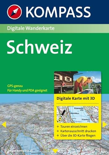 Schweiz: Digitale Wanderkarte. GPS-genau (KOMPASS Digitale Karten, Band 4312) von Kompass