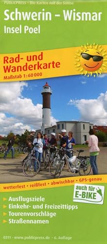 Schwerin - Wismar, Insel Poel: Rad- und Wanderkarte mit Ausflugszielen, Einkehr- & Freizeittipps, wetterfest, reissfest, abwischbar, GPS-genau. 1:60000 (Rad- und Wanderkarte: RuWK) von Publicpress