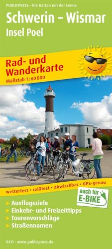 Schwerin - Wismar, Insel Poel: Rad- und Wanderkarte mit Ausflugszielen, Einkehr- & Freizeittipps, wetterfest, reissfest, abwischbar, GPS-genau. 1:60000 (Rad- und Wanderkarte: RuWK) von Publicpress