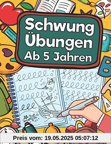 Schwungübungen Ab 5 Jahren: Übungsheft Mit Schwungübungen Zur Erhöhung Der Konzentration, Augen-Hand-Koordination Und Feinmotorik. Ideale Vorbereitung Für Kindergarten Und Vorschule! Schwungübungen Ab 5 Jahren: Übungsheft Mit Schwungübungen Zur Erhöhung Der Konzentration, Augen-Hand-Koordination Und Feinmotorik. Ideale Vorbereitung Für Kindergarten Und Vorschule!