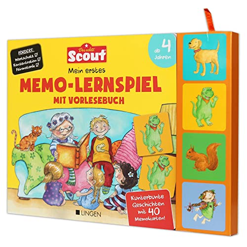 Scout: Mein erstes Memo Lernspiel mit Vorlesebuch - Kunterbunte Geschichten mit 40 Memokarten! von Lingen Verlag