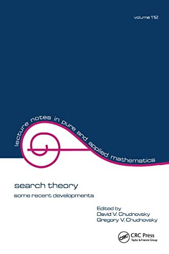 Search Theory (Volume 112): Some Recent Developments (Lecture Notes in Pure and Applied Mathematics, Band 112)