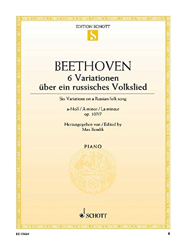 Sechs Variationen: über ein russisches Volkslied a-Moll. op. 107/7. Klavier. (Edition Schott Einzelausgabe) von Schott Publishing