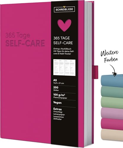 Self-care-Tagebuch Fuchsia: 365 Tage Ausfüllbuch A5, für mehr Selbstliebe und Dankbarkeit, mit Lesebändchen und Stiftehalter 200 Seiten Schreibliebe von Korsch Verlag