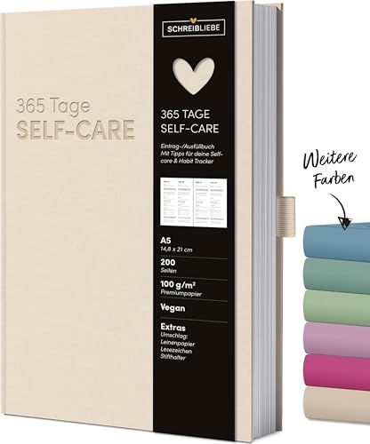 Self-care-Tagebuch Sand: 365 Tage Ausfüllbuch A5, für mehr Selbstliebe und Dankbarkeit, mit Lesebändchen und Stiftehalter 200 Seiten Schreibliebe von Korsch Verlag