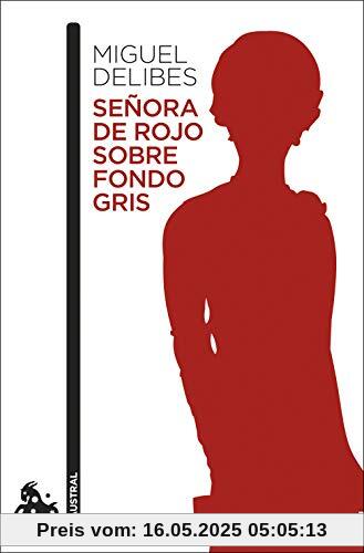 Señora de rojo sobre fondo gris (Contemporánea)
