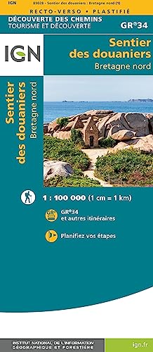 Sentier des Douaniers Bretagne Nord 1:100 000: 1:100000 (Découverte des chemins, Band 89028)