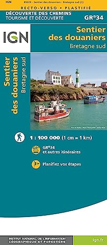 Sentier des Douaniers Bretagne Sud 1:110 000: 1:110000 (TOP ITINERANCE, Band 89029)