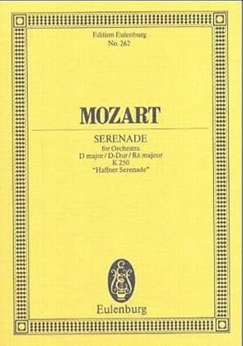 Serenade Nr. 7 D-Dur: "Haffner Serenade". KV 250. Violine und Orchester. Studienpartitur. (Eulenburg Studienpartituren) von Schott Music