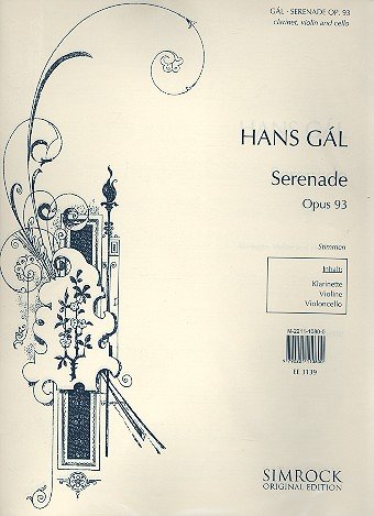 Serenade: op. 93. Klarinette, Violine und Violoncello. Stimmensatz.