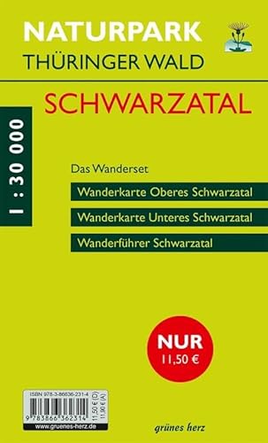 Das Wanderset Schwarzatal: Wanderkarten und Wanderführer von Grünes Herz