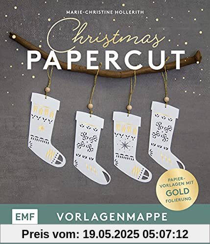 Set: Christmas Papercut – Die Vorlagenmappe mit Anleitung und 20 weihnachtlichen Papierschnitt-Motiven zum Sofort-Loslegen: Ausgewählte Papiervorlagen mit Goldfolierung Set: Christmas Papercut – Die Vorlagenmappe mit Anleitung und 20 weihnachtlichen Papierschnitt-Motiven zum Sofort-Loslegen: Ausgewählte Papiervorlagen mit Goldfolierung