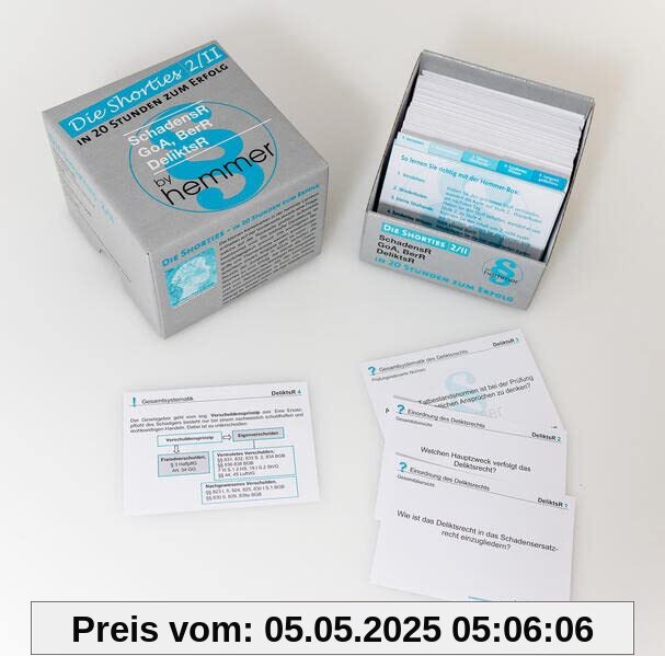 Shorties Box 2/II - Schadensrecht, GoA, BerR, DeliktsR: in 20 Stunden zum Erfolg (Karteikarten - Zivilrecht)