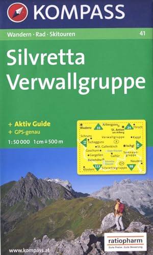 Silvretta, Verwallgruppe: Wander-, Bike- und Skitourenkarte. GPS-compatible. 1:50.000