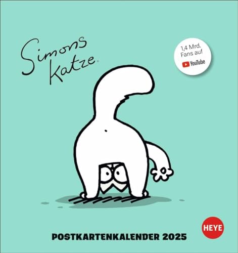 Simons Katze Postkartenkalender 2025: Der Katzen-Kalender für alle Fans von Simon's Cat. Ein Kalender mit Postkarten zum Sammeln und Verschicken mit ... frechen Samtpfote (Postkartenkalender Heye) von Heye