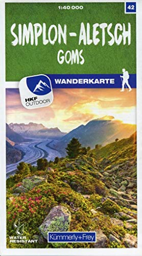 Simplon - Aletsch Goms Nr. 42 Wanderkarte 1:40 000: Matt laminiert, free Download mit HKF Outdoor App (Kümmerly+Frey Wanderkarten, Band 42) von Kmmerly und Frey