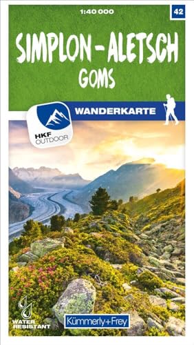 Simplon - Aletsch Goms Nr. 42 Wanderkarte 1:40 000: Matt laminiert, free Download mit HKF Outdoor App (Kümmerly+Frey Wanderkarte 1:60.000, Band 42) von Kmmerly und Frey