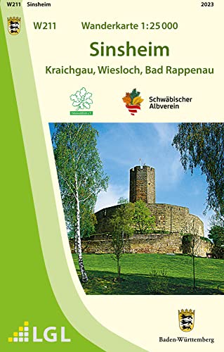 W211 Wanderkarte 1:25 000 Sinsheim: Kraichgau Wiesloch Bad Rappenau