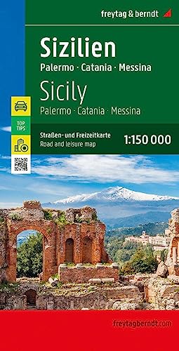 Sizilien, Straßen- und Freizeitkarte 1:150.000, freytag & berndt: Palermo - Catania - Messina, mit Infoguide, Top Tips (freytag & berndt Auto + Freizeitkarten)